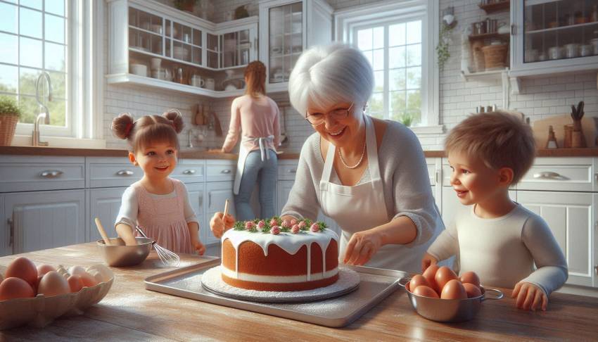 bakken thuis met een kookboek bakken in de keuken
