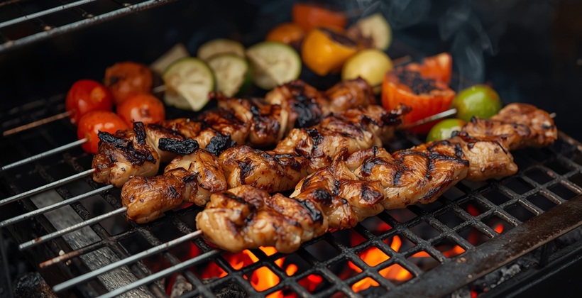 vlees op de barbecue